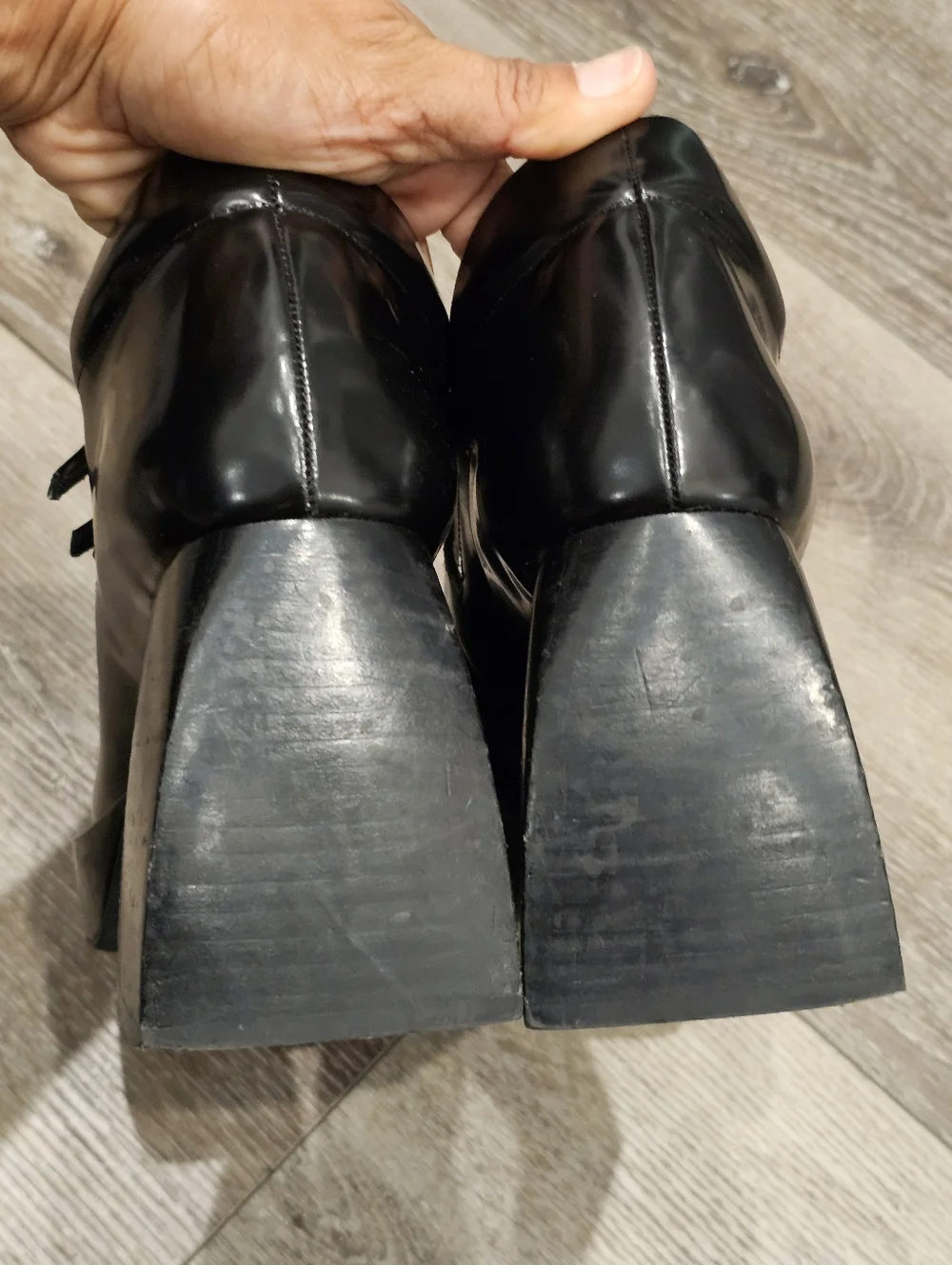 Jeffrey Campbell Chunky Mary Jane Pumps Flared Block Heels Size 8.5 Platforms
